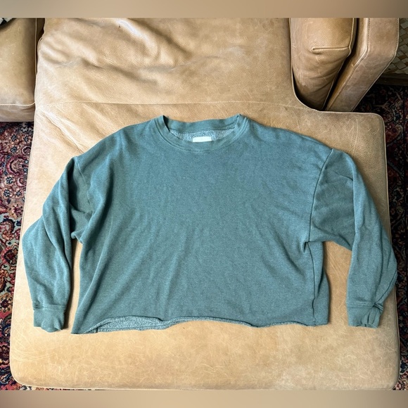 American Eagle Soft Crew Neck Sweatshirt Green Women’s Size Large - Picture 1 of 6